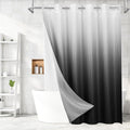 MitoVilla No Hooks Needed Black Ombre Waffle Shower Curtain Liner Set, Modern by MitoVilla