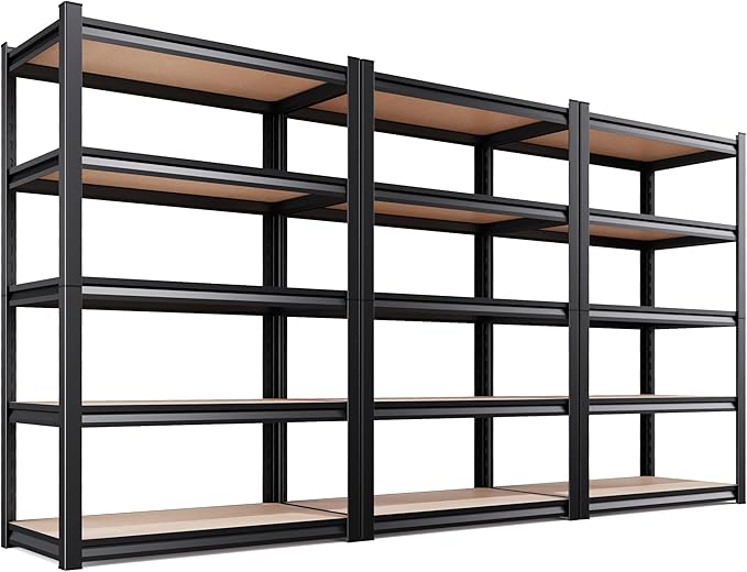 AOAORRG Set of 3 Storage Shelves, 45.6" W Heavy Duty Garage Shelving, 5-Tier by Unknown
