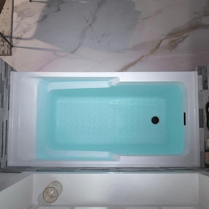 WOODBRIDGE 54" Acrylic Rectangular Alcove Soaking Bathtub in White - Image 4