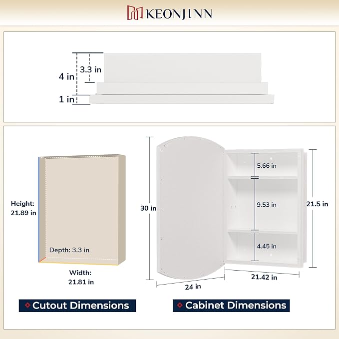 Keonjinn White Medicine Cabinet - Image 2
