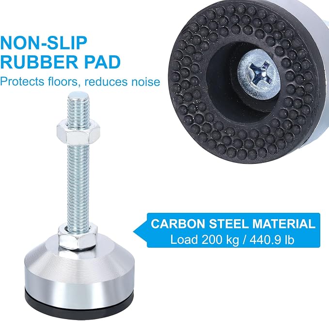 PATIKIL Furniture Leveling Feet 2" Dia Base M10 Thread - Image 3