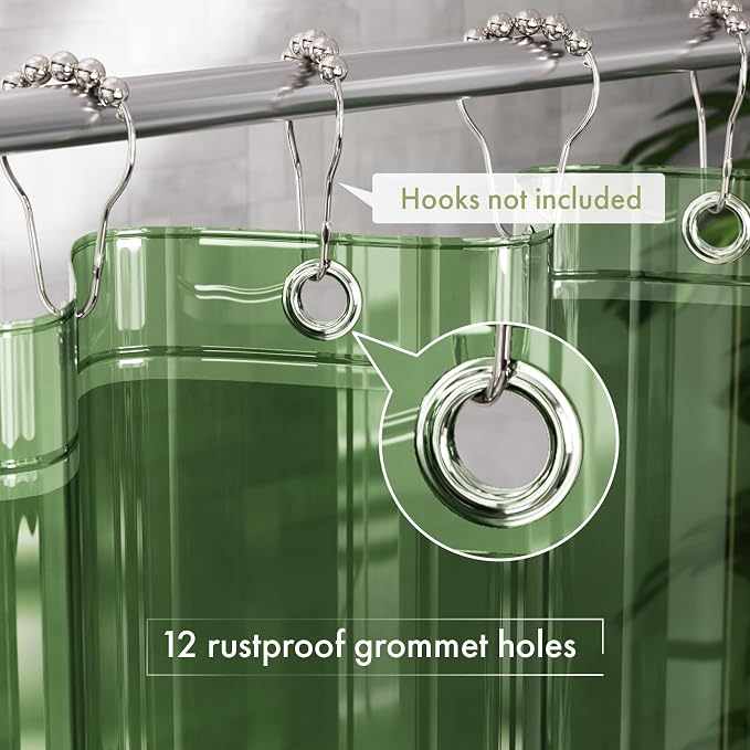 AmazerBath 72x78 Long Shower Curtain Liner, Waterproof PEVA Shower Liner - Image 3