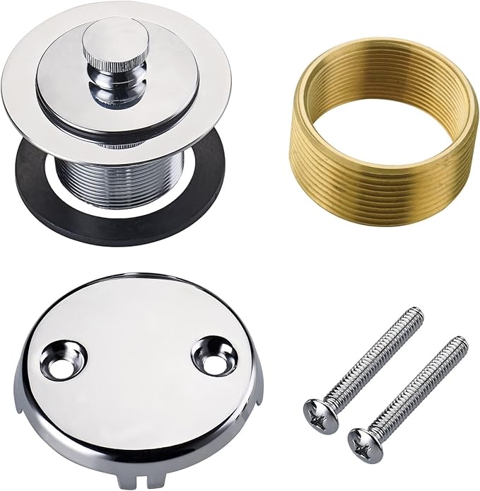 Chrome Polished Bathtub Tub Drain Conversion Kit Assembly, Wellup Lift and Turn by WELLUP