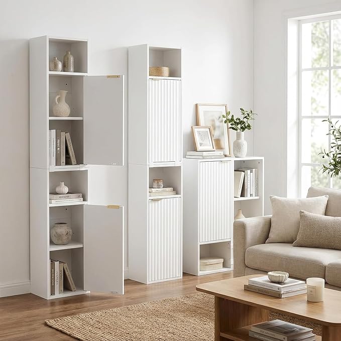59.1" Tall Slim Bathroom Storage Cabinet White | Freestanding or Wall Mounted - Image 6