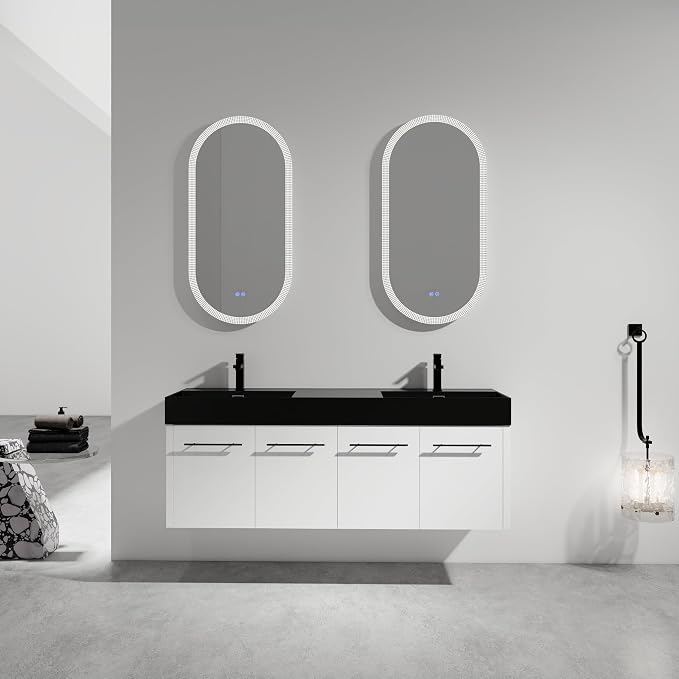 60” Wall Mounted Bathroom Vanity, Bathroom Cabinet by DOPERFE