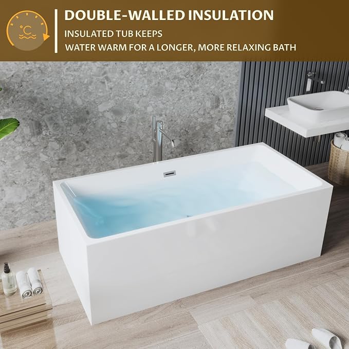 67" Acrylic Freestanding Bathtub - Image 6