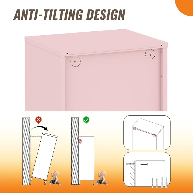 Locker Cabinet, 59.06" H Pink Metal Locker Storage Cabinet - Image 8