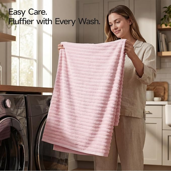 REDKISS 2Pack Large Bath Towels 31×63 inches, 100% Cotton, Super Soft and - Image 8