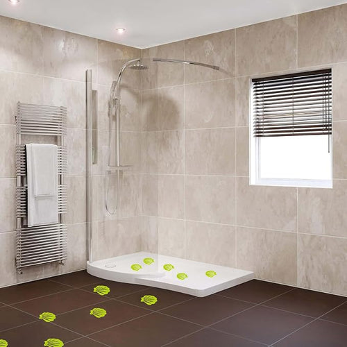 12 Pcs Non Slip Bathtub Stickers Green Adhesive Decals Sea Shell Shape Shower - Image 2