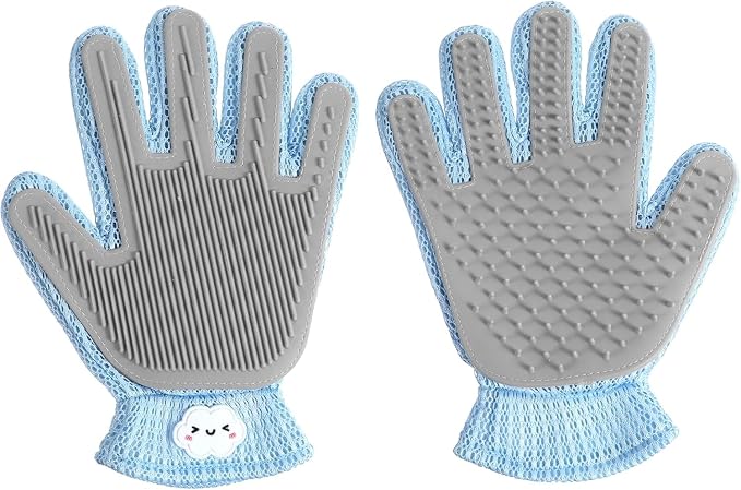 Pet Hair Remove Glove for Dogs & Cats, 2-in-1 Massage Grooming Tool, Efficient by Natunofu