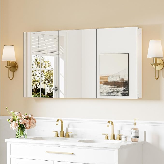 Keonjinn 48 x 26 Inch Medicine Cabinet, Assembly Required, Lightweight by Keonjinn