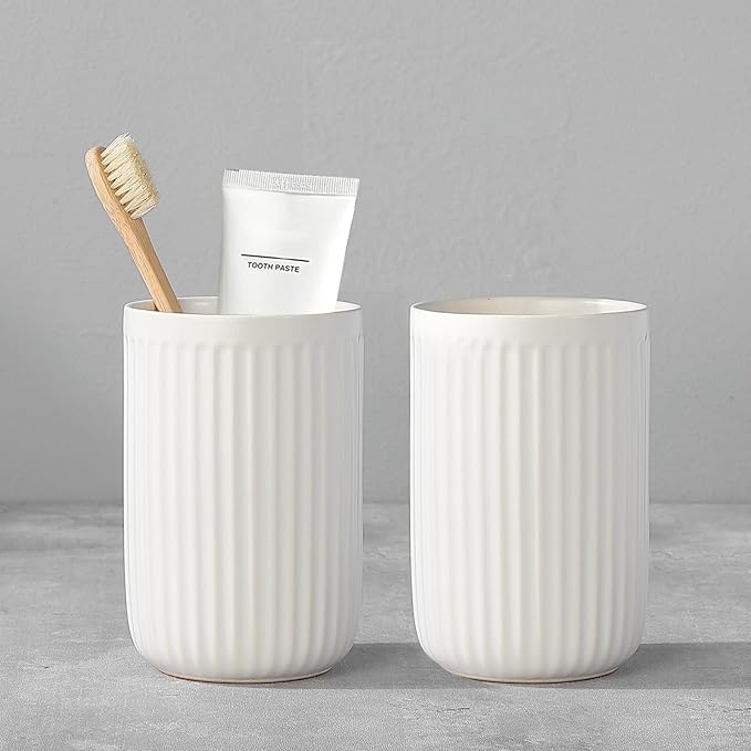 White Toothbrush Holders for Bathrooms by BSDISP