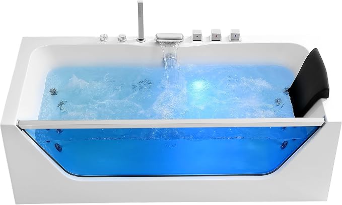 Empava 67 in. Acrylic Alcove Whirlpool Bathtub - Image 10