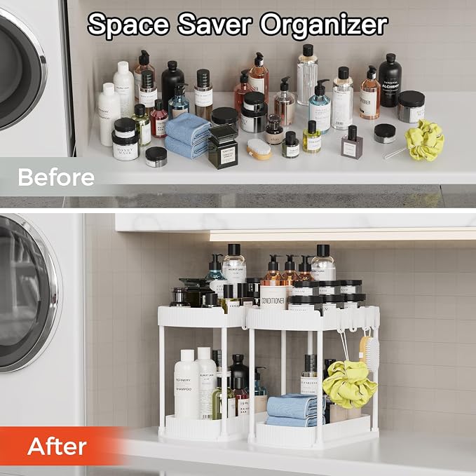 2 Pack Multi-Purpose Pull-Out Storage Organizers, Under Sink & Cabinet Storage - Image 5