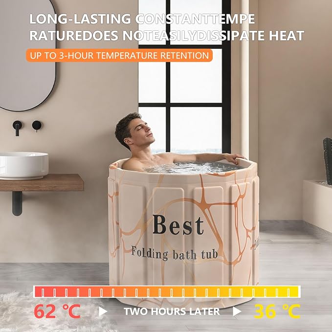 Portable Bath Tub for Adult, Foldable Soaking Bathtub for Hot SPA&Ice Bath - Image 9