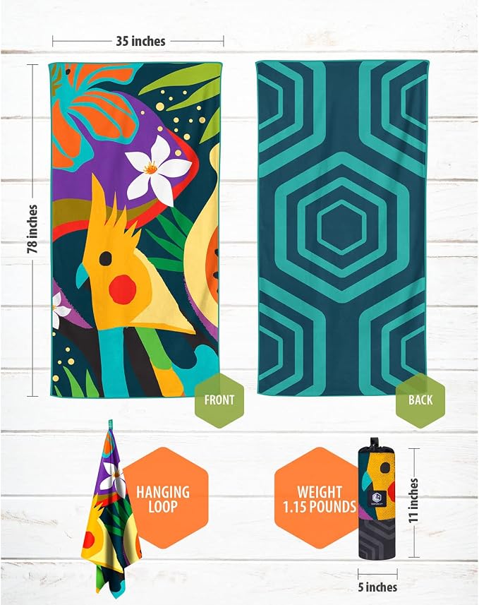 VENTURE 4TH Microfiber Beach Towel: Quick-Dry, Sandproof and Lightweight - Image 6