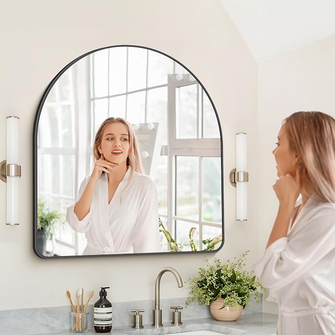 Arched Bathroom Mirror, Wall Mounted Mirror, Living Room, Vertically Hanging - Image 3