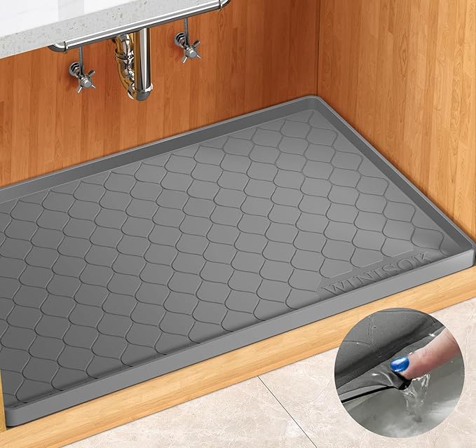Silicone Under Sink Mat 31" x 22", kitchen Essentials and Gadgets, Shelf liner by Winisok