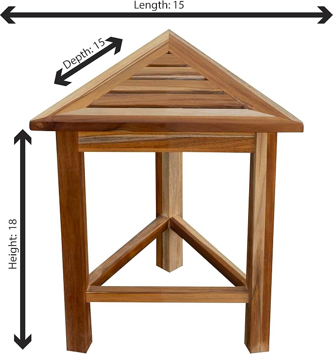 Fully Assembled EcoDecors FlexiCornerTriangle Natural Color Waterproof Teak - Image 3