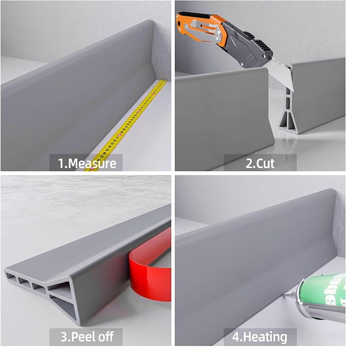 Raycity 3" High Shower Threshold Water Dam 59 IN Collapsible Shower Water - Image 4