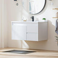 Floating Bathroom Vanity with Sink, 32 Inch Wall Mounted Bathroom Vanity with 2 by SmhxoFurniture