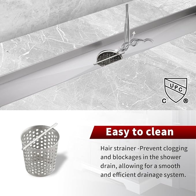 Sharp-tec Linear Shower Drain, 28 inch Shower Drain - Image 2