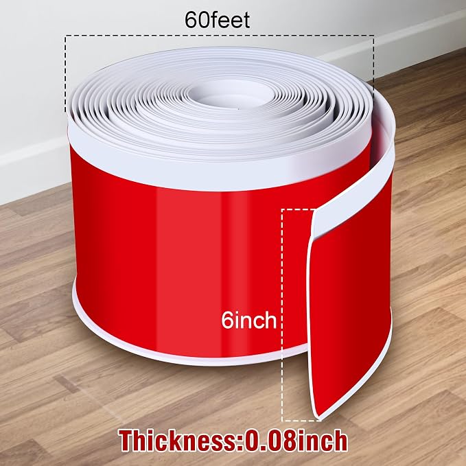 Vinyl Baseboard Molding Trim 6 Inch x 60 Feet Peel and Stick Baseboard Trim - Image 2