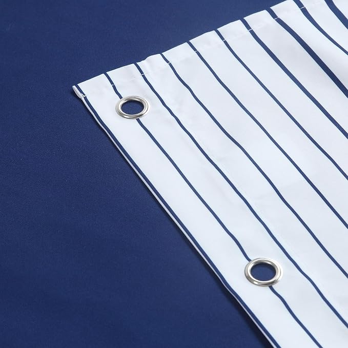 Blue Shower Curtain 78 Inches Long, Modern Navy Blue and White Gradient - Image 4