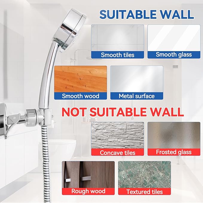 Adjustable Shower Head Holder, Bathroom Suction Cup Bracket - Image 5