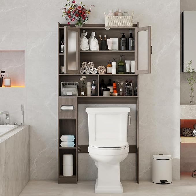 Vabches Over The Toilet Storage Cabinet, Farmhouse Storage Cabinet Over Toilet - Image 4