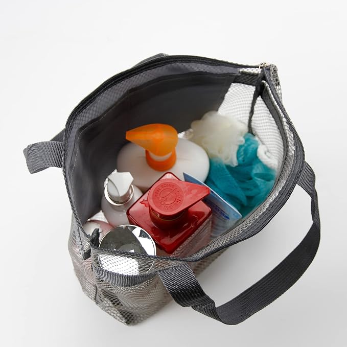 Mesh Shower Caddy Bag Portable Hanging Toiletry and Bath Organizer - Image 3