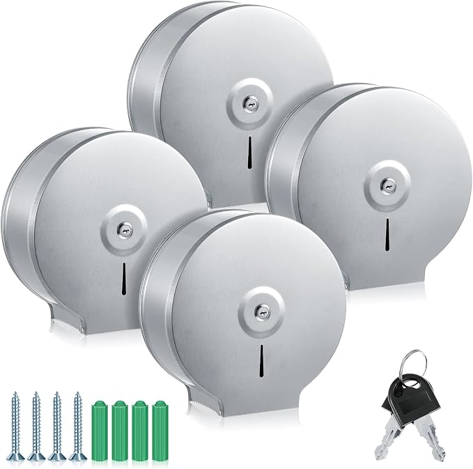Mifoci 4 Pcs Industrial Toilet Paper Holder Commercial Roll Dispenser Wall by Mifoci