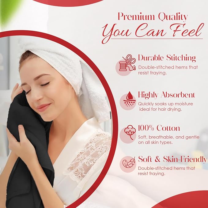 RIVERSIDE 6 Pack Premium Hand Towels Set, 16x28 inches, 100% Ring Spun Cotton - Image 4