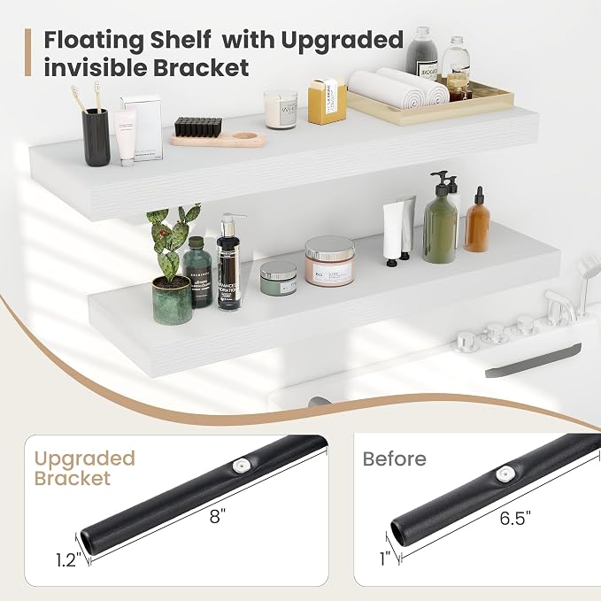 Heimlove 12 Inch Deep Floating Shelves, 12 x 12 inches Long Wall Shelf - Image 4