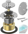 Chrome Plated Bathtub Drain, Hair Catcher and 2-Hole Overflow Faceplate by AllProducts