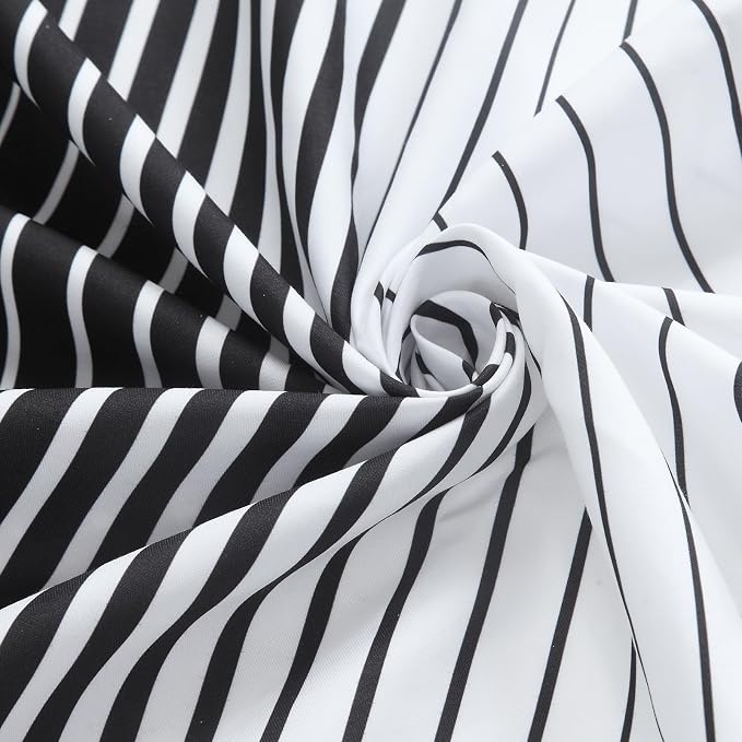 Black Shower Curtain 78 Inches Long, Modern Black and White Gradient Vertical - Image 2