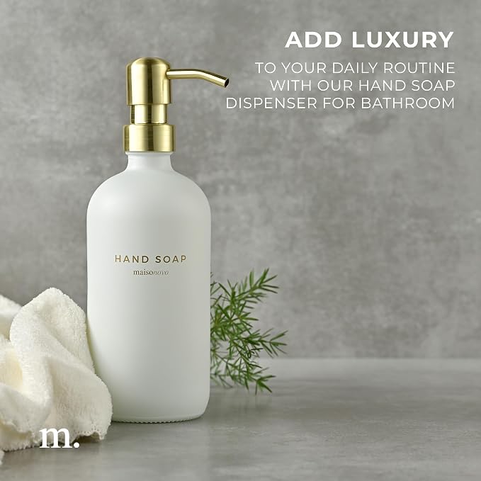 MaisoNovo Soap Dispenser 1-Piece Set | 16.9oz White Bottles - Image 3