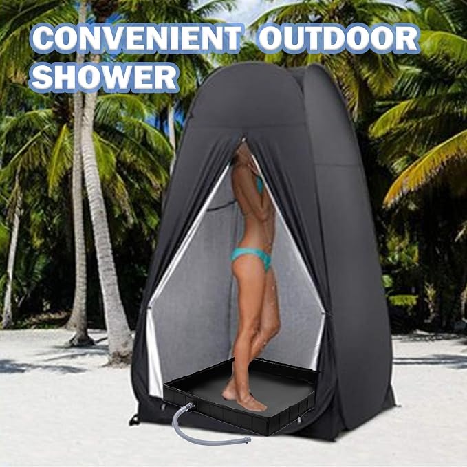 Upgraded Portable Shower Pan, Outdoor Shower Floor Camping Shower Base to Keep - Image 5