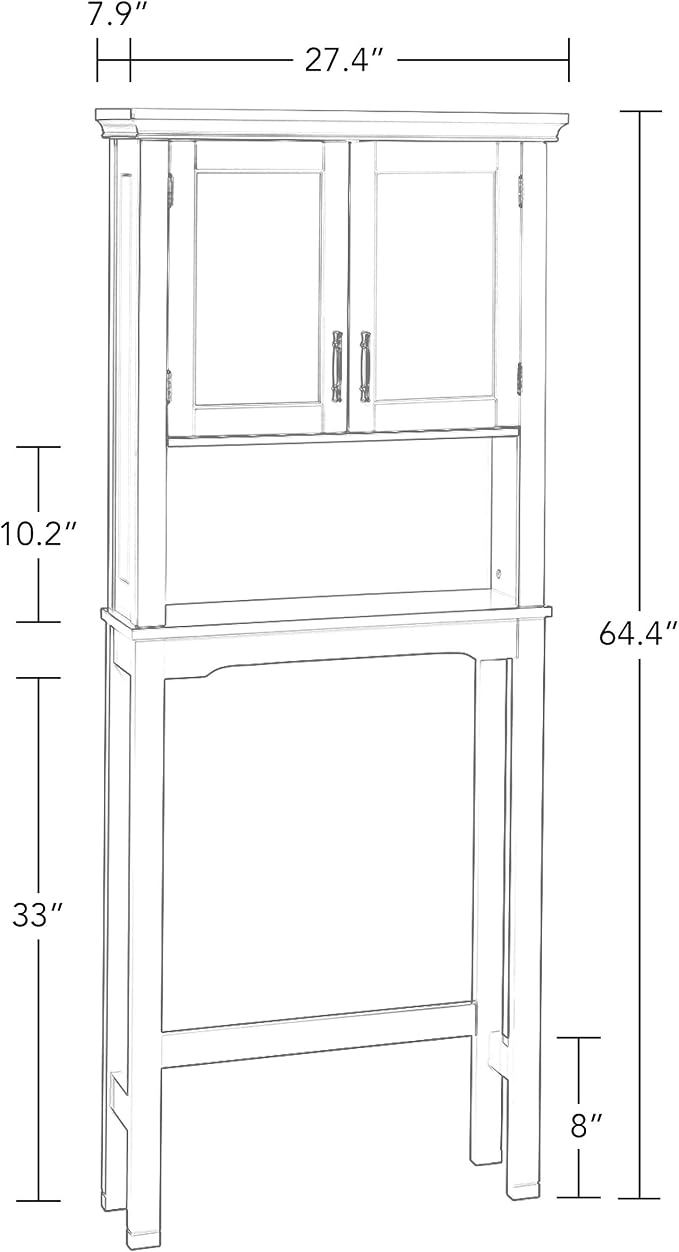 RiverRidge Somerset Spacesaver Over The Toilet Storage Cabinet White - Image 3