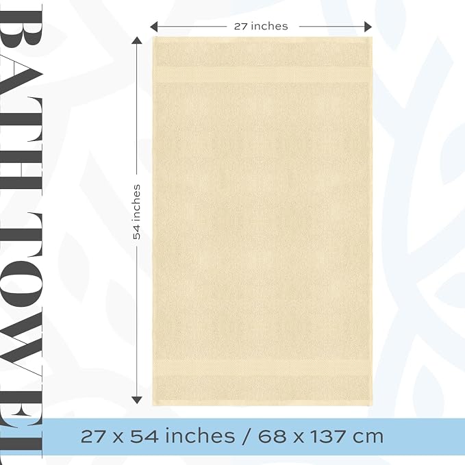 White Classic Luxury Bath Towels Set of 4 Large - Image 4