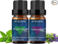 Lavender and Peppermint Essential Oil, 100% Pure, Organic Aromatherapy by BURIBURI