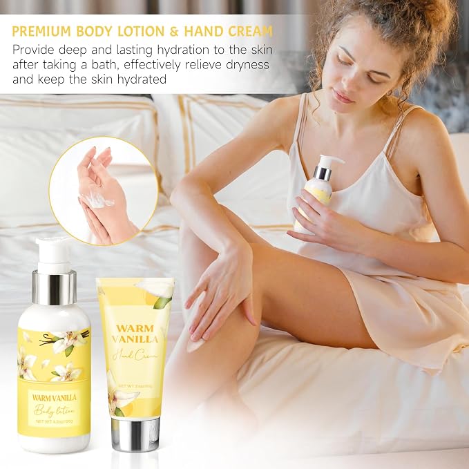 Birthday Gifts for Women, Relaxing Spa Gift Baskets for Women, Warm Vanilla - Image 6