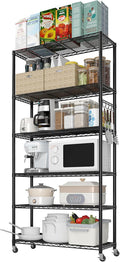 6 Tier Storage Racks Shelving, Heavy Steel Pantry Shelves, Adjustable Wire by Unknown