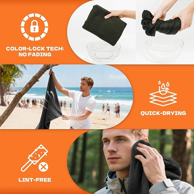 Microfiber Sweat Towel Quick Dry Lightweight Absorbent 3 Pack，Fast Drying 27‘’ - Image 3