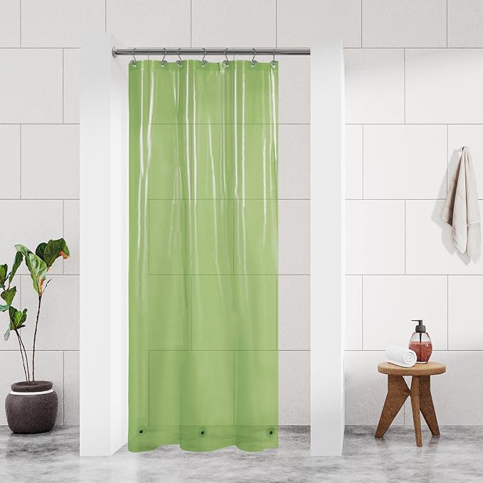 Barossa Design Clear Green Stall Shower Curtain Liner 36" W x 72" H by BarossaDesign