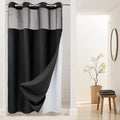 River Dream Heavyweight No Hooks Required Dotted Waffle Weave Shower Curtain by RiverDream