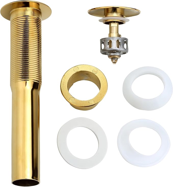 Bathroom Sink Drain, 2 Pack Gold Drain Stopper Bathroom Sink Without Overflow - Image 7