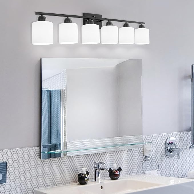 6-Light Black Vanity Lights for Bathroom, Modern Bathroom Vanity Lighting - Image 8