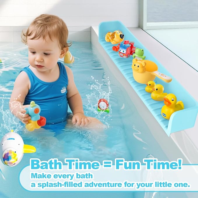 Bathtub Splash Guard for Kids – 31.5 Inch Silicone Tub Ledge Shelf - Image 5