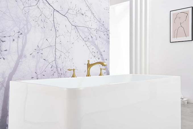 SITGES Antique-Inspired Brass Bathtub Faucet, 2-Handle Medium Arc Roman Tub - Image 5